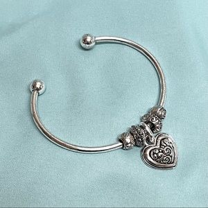 Silver heart charm bracelet